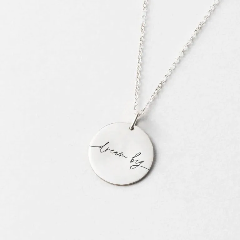 Dream Big - halskæde - Personligt Smykke fra Øndig Jewellery. En udfordring til at stræbe efter mere.