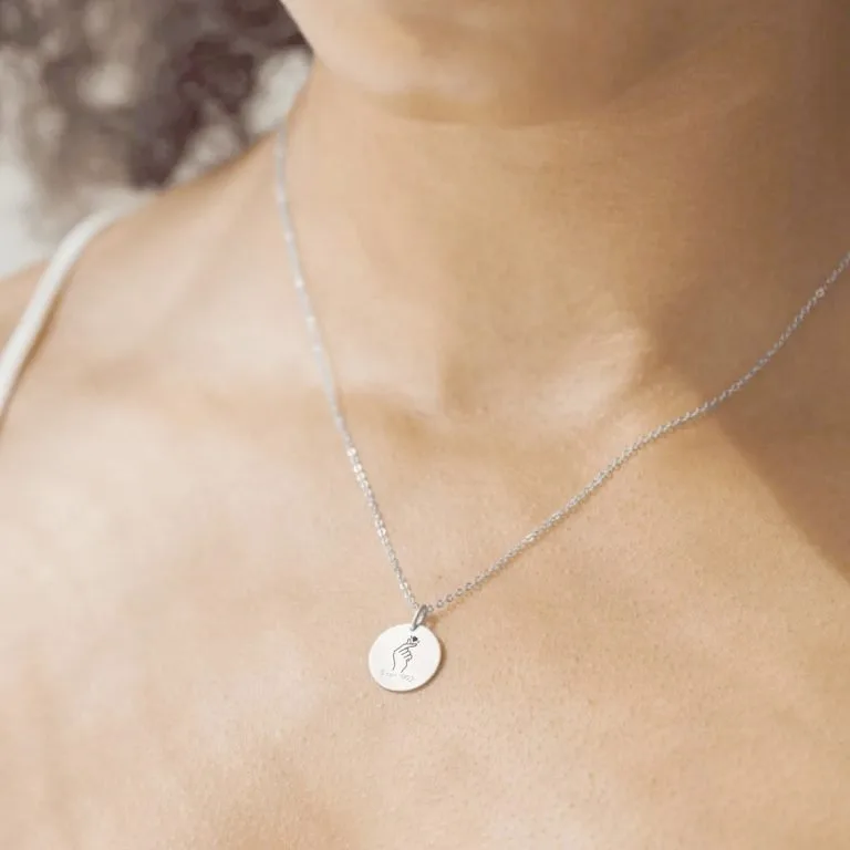 Knips, det lille hjerte - Personligt Smykke fra Øndig Jewellery. Knips – Personlig kærlighedshilsen om halsen.
