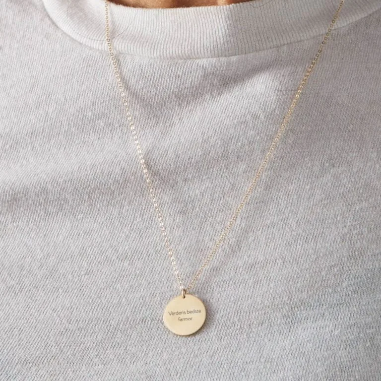 Verdens bedste farmor - halskæde - Personligt Smykke fra Øndig Jewellery. En hjertevarm tak for livslang kærlighed og støtte.