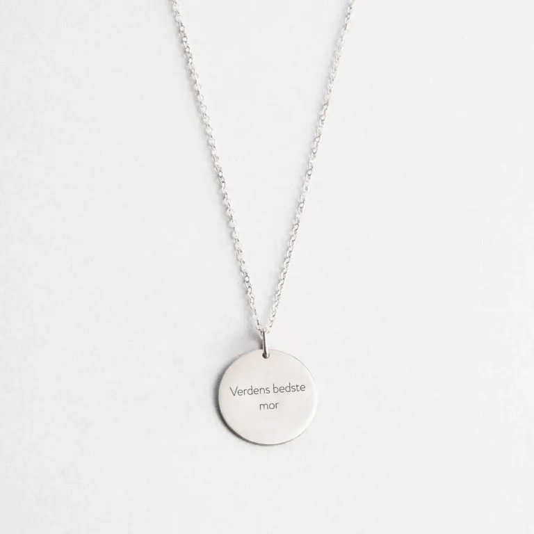 Verdens bedste mor - halskæde - Personligt Smykke fra Øndig Jewellery. En sentimental hyldest til moderskab.