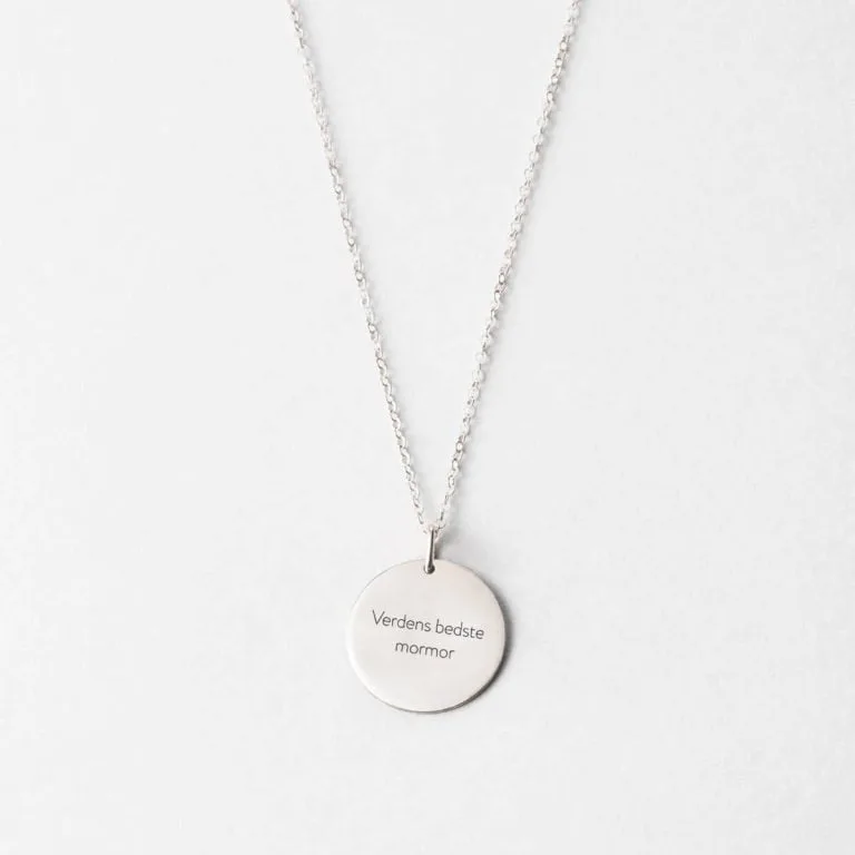 Verdens bedste mormor - halskæde - Personligt Smykke fra Øndig Jewellery. En varm tak til generationer af kærlighed og omsorg.