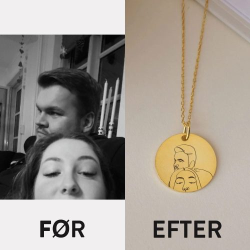 Line art halskæde med dit billede