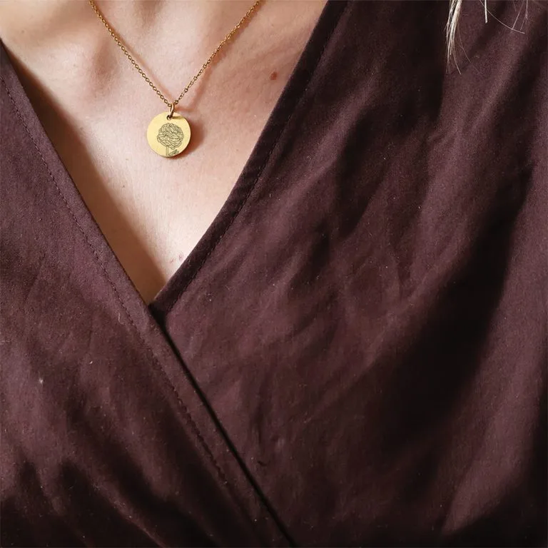Ranunkel Line Art - Personligt Smykke fra Øndig Jewellery. Indgravér dine minder i dansk design
