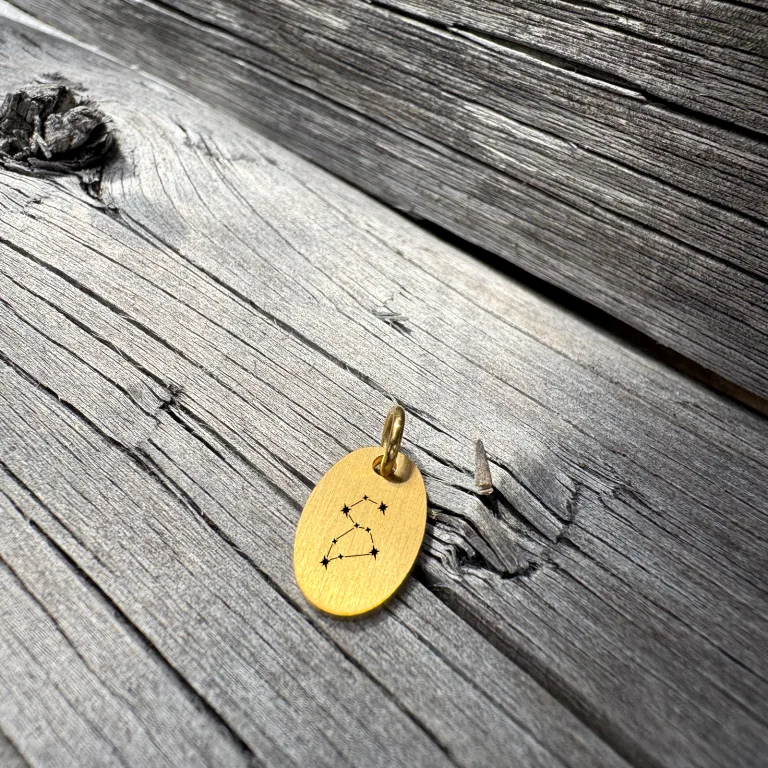 Løven Stjernebillede Superellipse Halskæde - Personligt Smykke fra Øndig Jewellery. Løven-stjernebillede, graveret halskæde