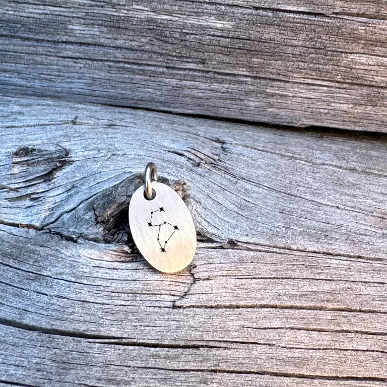 Løven Stjernebillede Superellipse Halskæde - Personligt Smykke fra Øndig Jewellery. Løven-stjernebillede, graveret halskæde