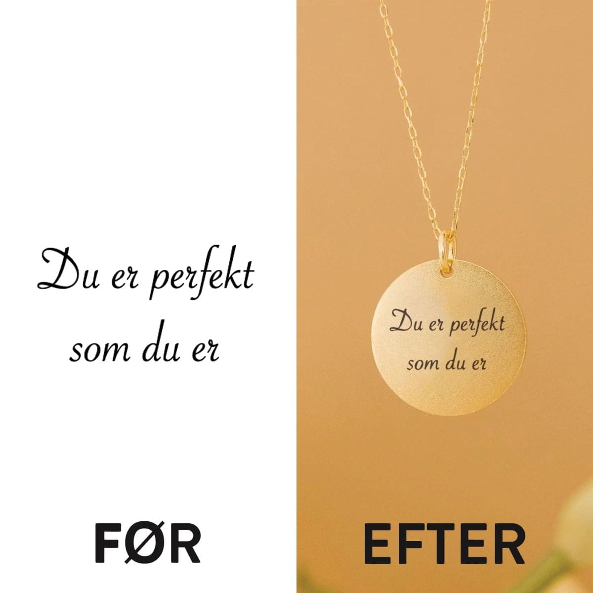 oendig-3974-a-jpg Håndskrevet besked på rundt vedhæng - Personligt Smykke fra Øndig Jewellery. Upload et billede af en håndskrevet besked og få indgraveret en nøjagtig gengivelse på denne smukke halskæde. Et minde frosset i tiden.