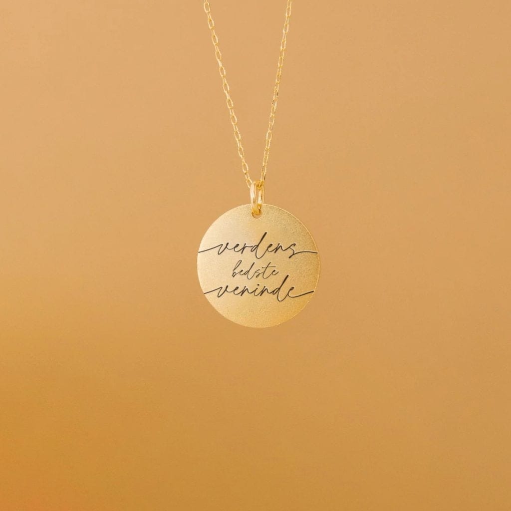 Verdens bedste veninde - Personligt Smykke fra Øndig Jewellery. Venindesmykke med personligt touch.