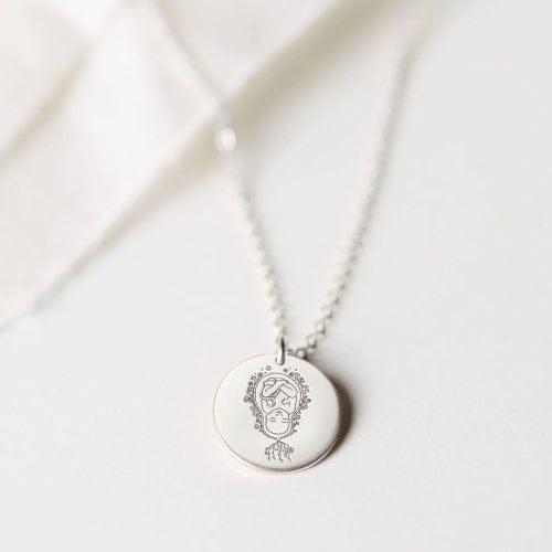 Jordemoder halskæde - Livmoder & barn 2 - Personligt Smykke fra Øndig Jewellery. Fejr mor-barn-båndet med smykkekærlighed.
