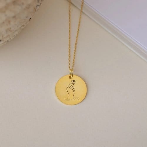 Knips, det lille hjerte - Personligt Smykke fra Øndig Jewellery. Knips – Personlig kærlighedshilsen om halsen.