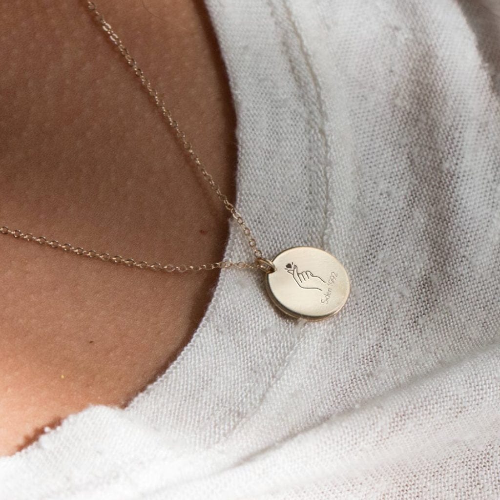 Knips, det lille hjerte - Personligt Smykke fra Øndig Jewellery. Knips – Personlig kærlighedshilsen om halsen.