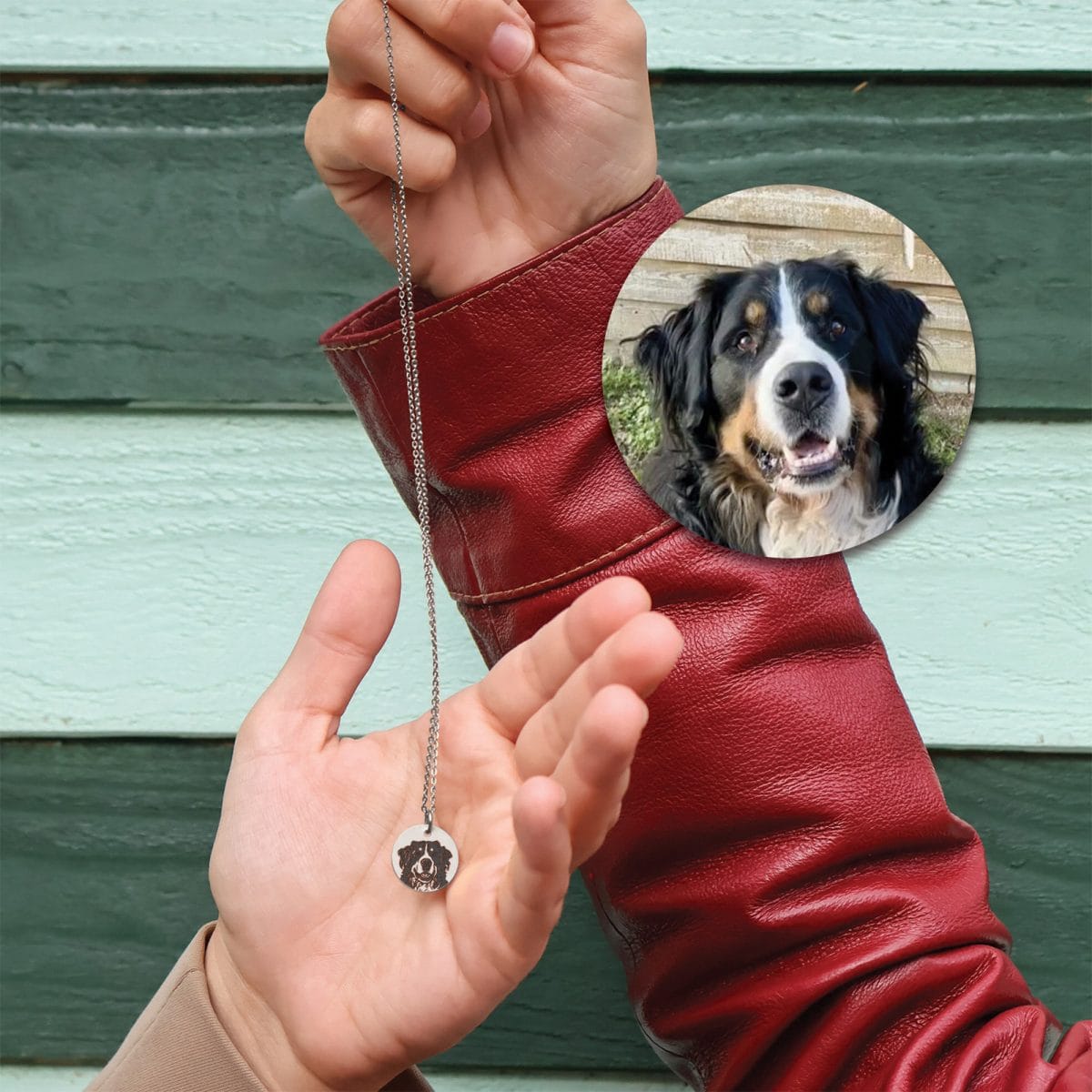 hunde-ansigt-lineart-circle-6.jpg Din hunds ansigt i håndtegnet lineart på halskæde - Personligt Smykke fra Øndig Jewellery. Forevig din hund med personlig halskæde