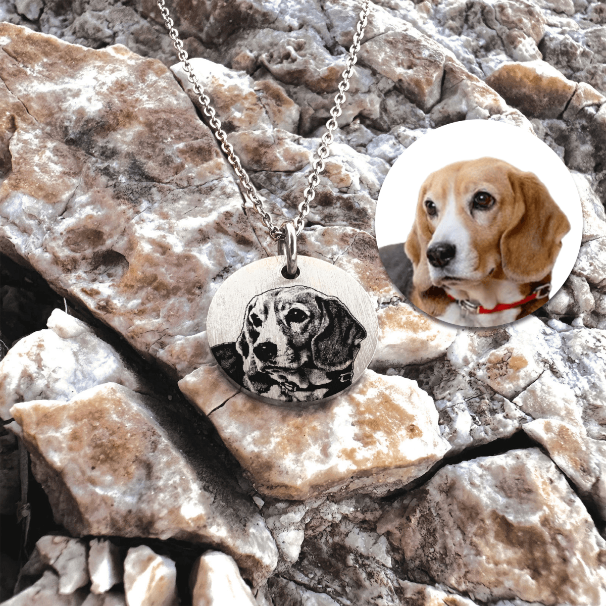 hund-foto-halskaede-circle-3.png Fotohalskæde af din hund - Personligt Smykke fra Øndig Jewellery. Bær din hund tæt på hjertet