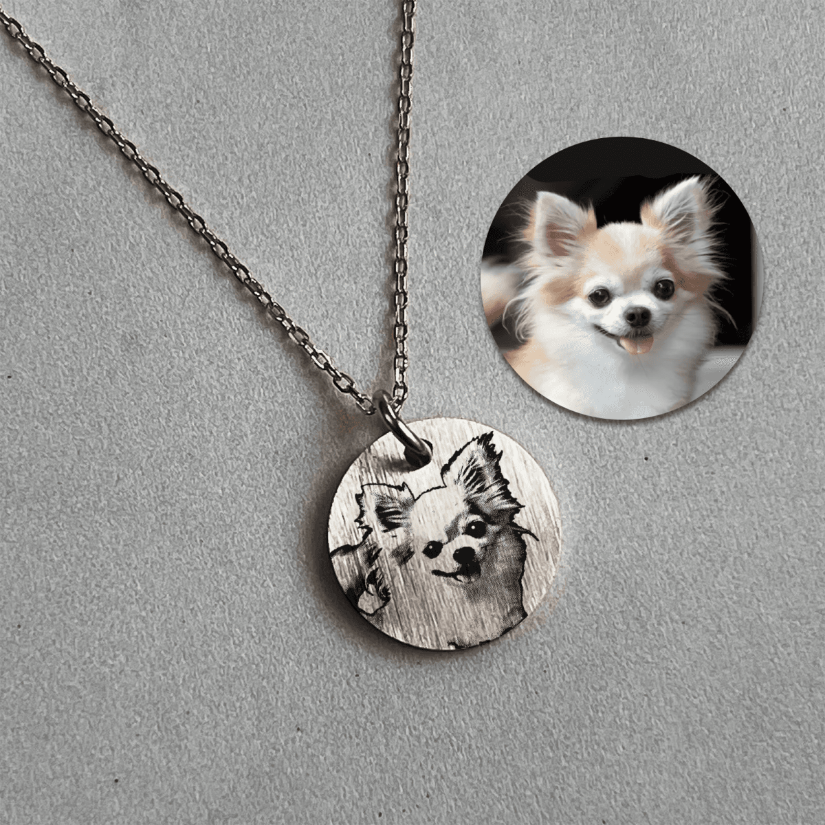 hund-foto-halskaede-circle-4.png Fotohalskæde af din hund - Personligt Smykke fra Øndig Jewellery. Bær din hund tæt på hjertet
