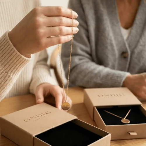 7.webp Min Mor & Min Datter halskæder - Personligt Smykke fra Øndig Jewellery. To halskæder, ét år, én fælles historie. Fra det øjeblik, hun blev din mor, og du blev hendes datter, blev et ubrydeligt bånd skabt mellem jer. Gavesæt med to halskæder, som leveres i smukke gaveæsker.