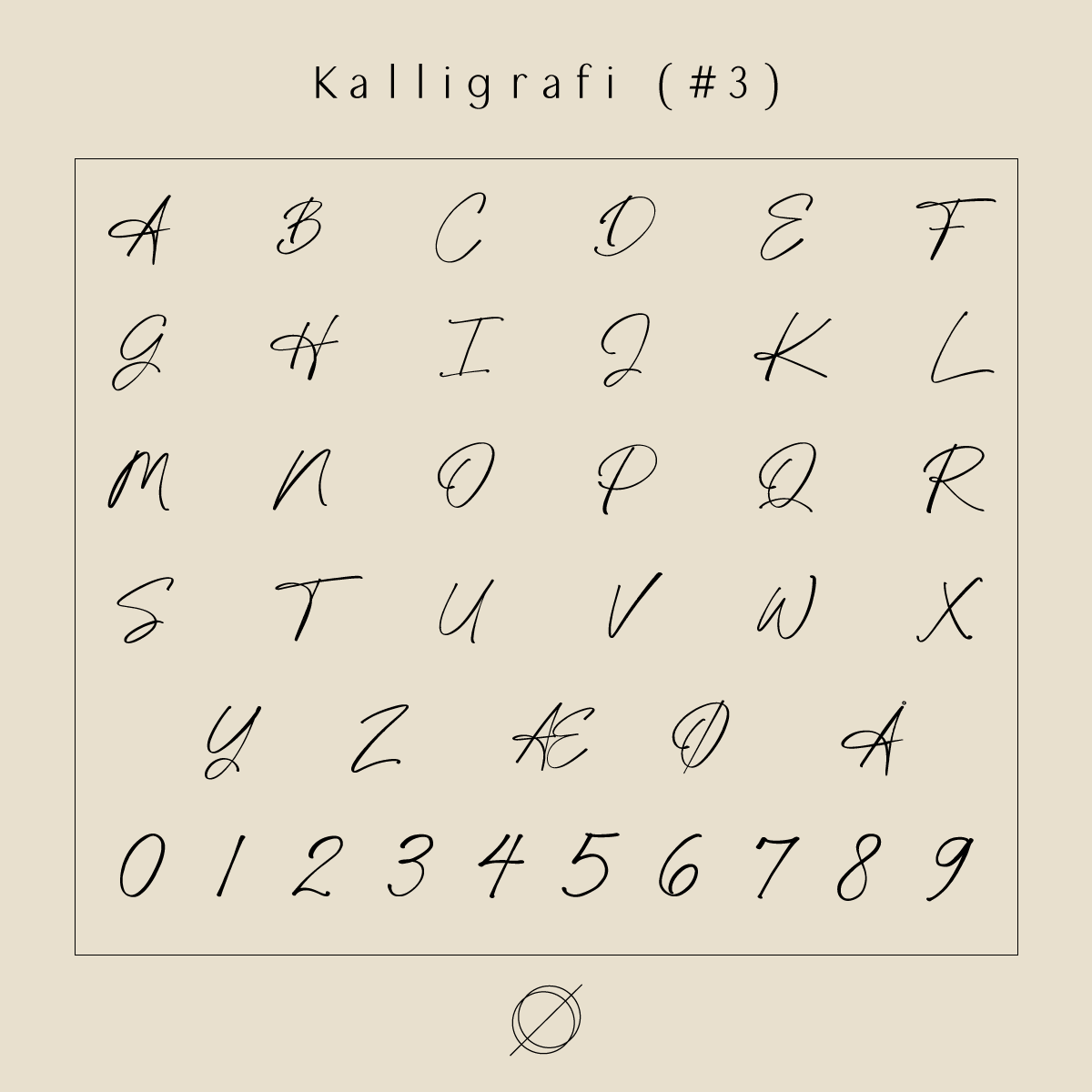 Oendig-produkt-fonts-images-kalligrafi.png Rundt vedhæng med kaligrafi bogstav i halskæde - Personligt Smykke fra Øndig Jewellery. Personligt mindesmykke for livet